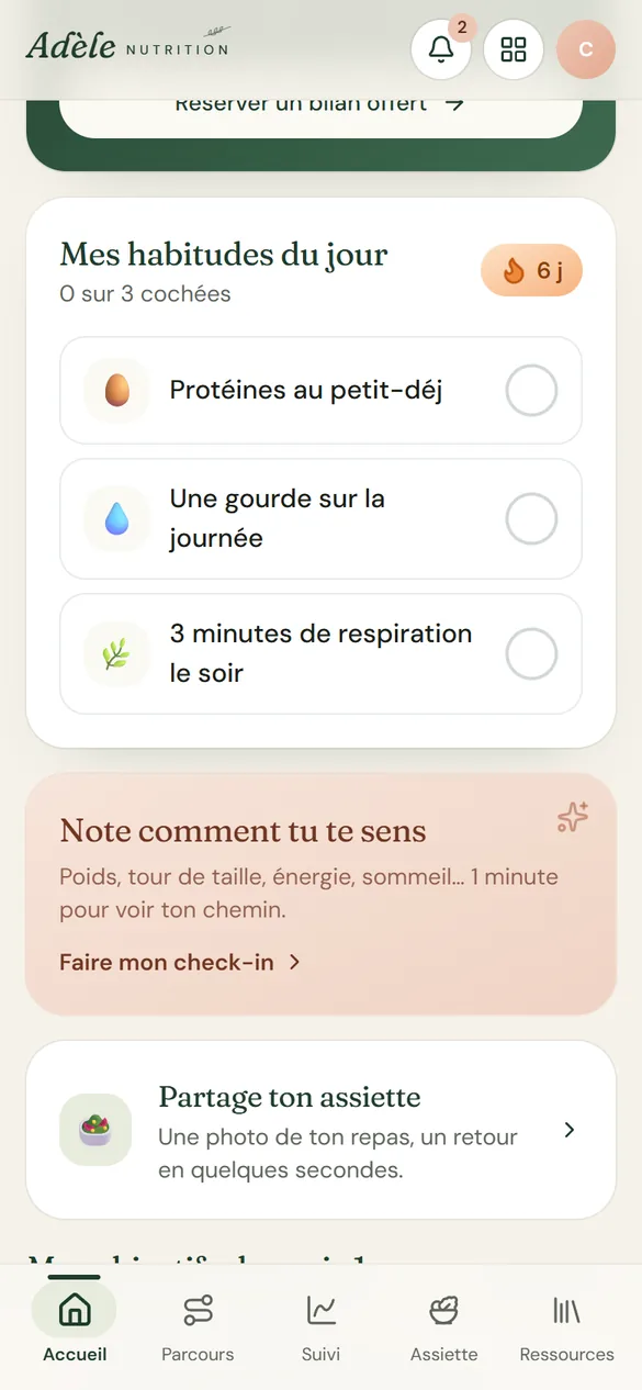 Tes habitudes du jour